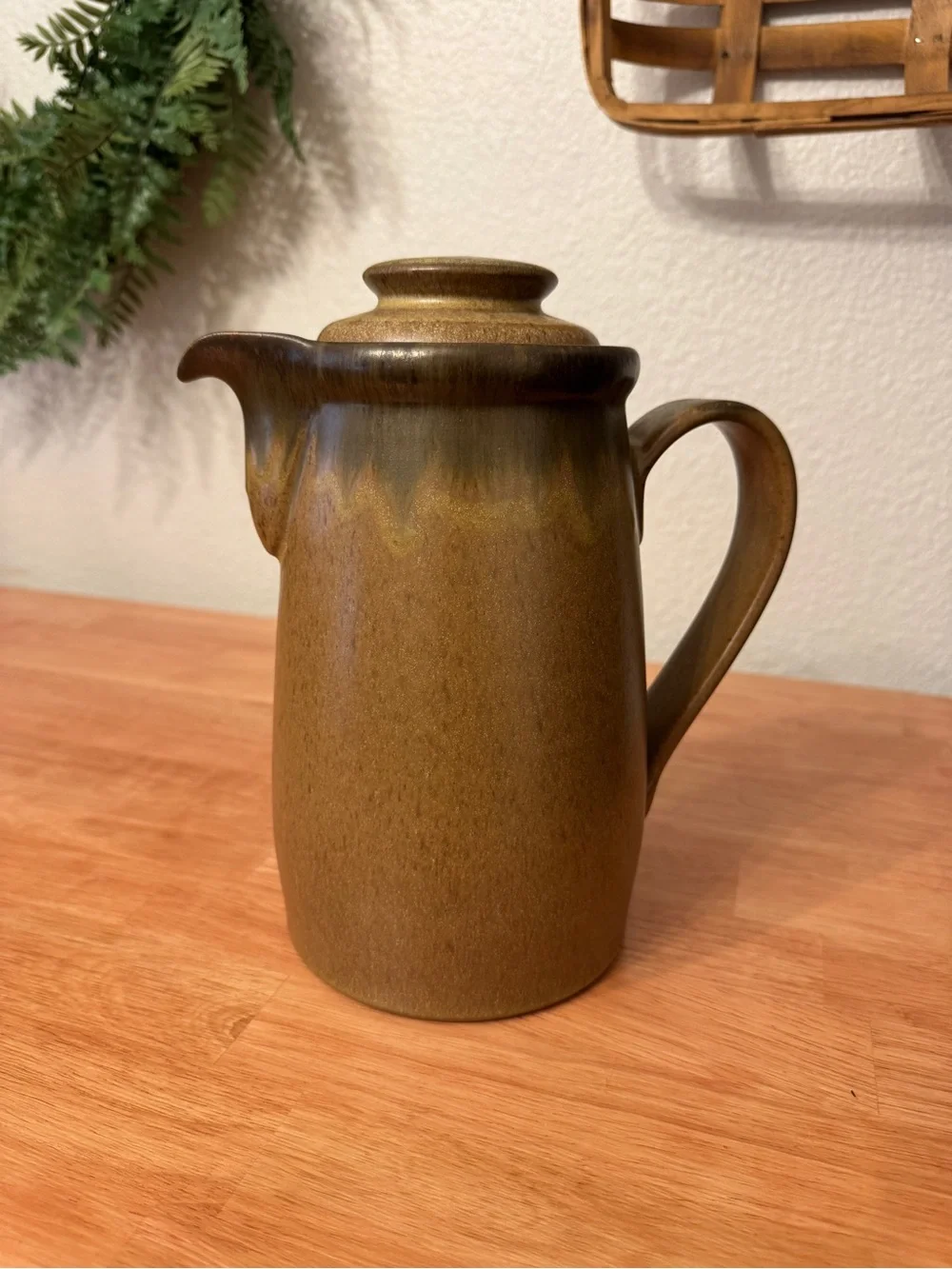 Vintage Denby Langley Romany Brown Tall Coffee Pot